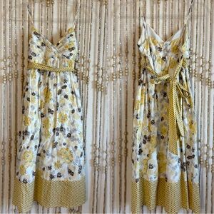 As U Wish Y2K 2000 Cottage Coquette Babydoll Waist Tie Party Midi Tank Dress Med